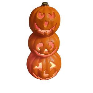 Trendmasters Vintage1999 Halloween Stacked Jack-O-Lanterns Pumpkins Foam Blow Mo